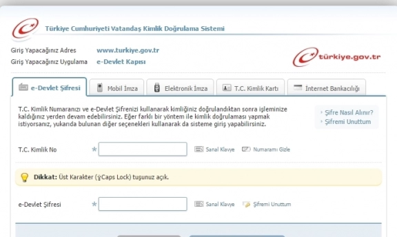 E Devlete Giriş İşlemleri E devlet şifre değiştirme